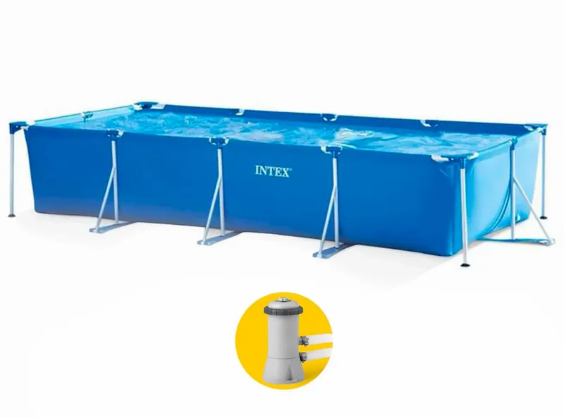 Intex Metal Frame Pool - 450 X 220 X 84 - Met Filterpomp 1 Intex Metal Frame Pool - 450 X 220 X 84 - Met Filterpomp