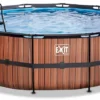 EXIT TOYS EXIT Wood Zwembad - 450 X 122 Cm - Met Zandfilterpomp En Trap