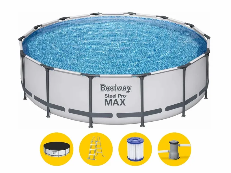 Bestway Steel Pro MAX Zwembad - 427 X 107 Cm - Met Filterpomp En Accessoires 1 Bestway Steel Pro MAX Zwembad - 427 X 107 Cm - Met Filterpomp En Accessoires