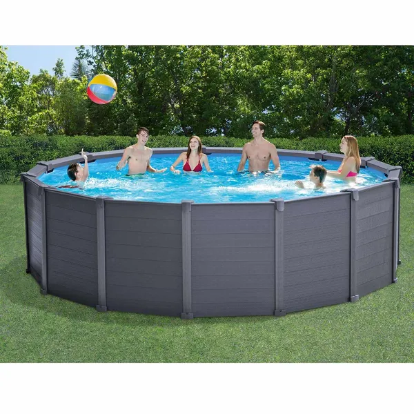Intex Graphite Panel Pool - 478 X 124 Cm - Met Zandfilterpomp En Accessoires 3 Intex Graphite Panel Pool - 478 X 124 Cm - Met Zandfilterpomp En Accessoires - Afbeelding 3